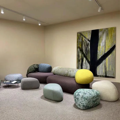 Creative Sofa Light Luxury Italian Pebble Fabric Compression Sofa Special-shaped Living Room New Sponge Rock Sofa Bed - https://mohammadcollection.com