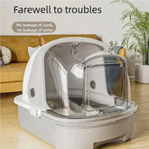 Extra-large MC THE BLACK DIAMOND semi-enclosed cat litter box with a drawer design, offering a spacious and private space for cats.