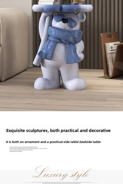Nordic Style Living Room Small Coffee Table Creative Cartoon Bear Sofa Side Table Kawaii Room Decor Bedside Table Storage Rack - 𝕄𝕮 𝕋𝕙𝕖 𝔹𝕝𝕒𝕔𝕜 𝔻𝕚𝕒𝕞𝕠𝕟𝕕