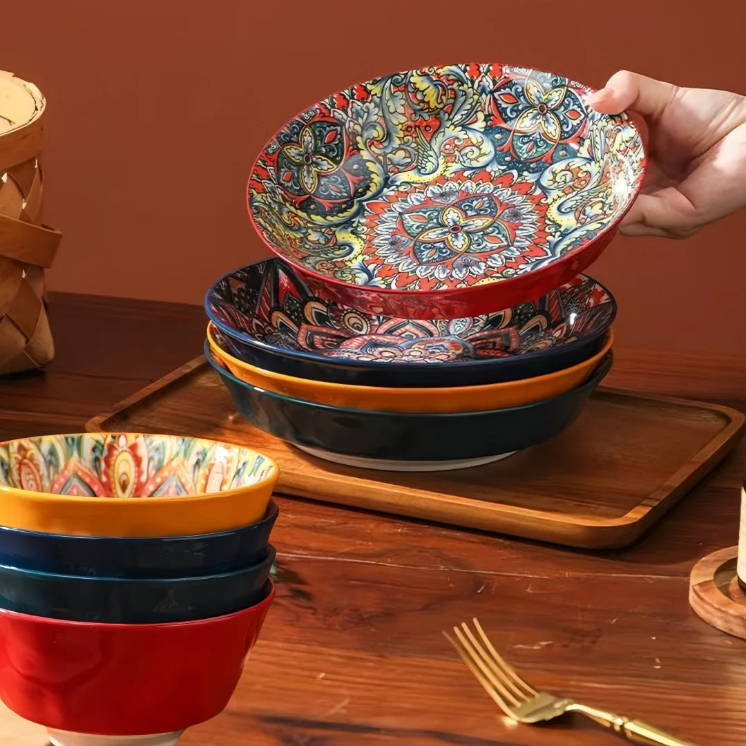 MC Bohemian ceramic plate 7-piece set