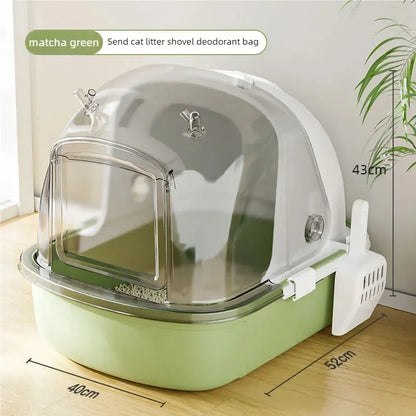 Cat litter box extra-large, fully semi enclosed drawer style
