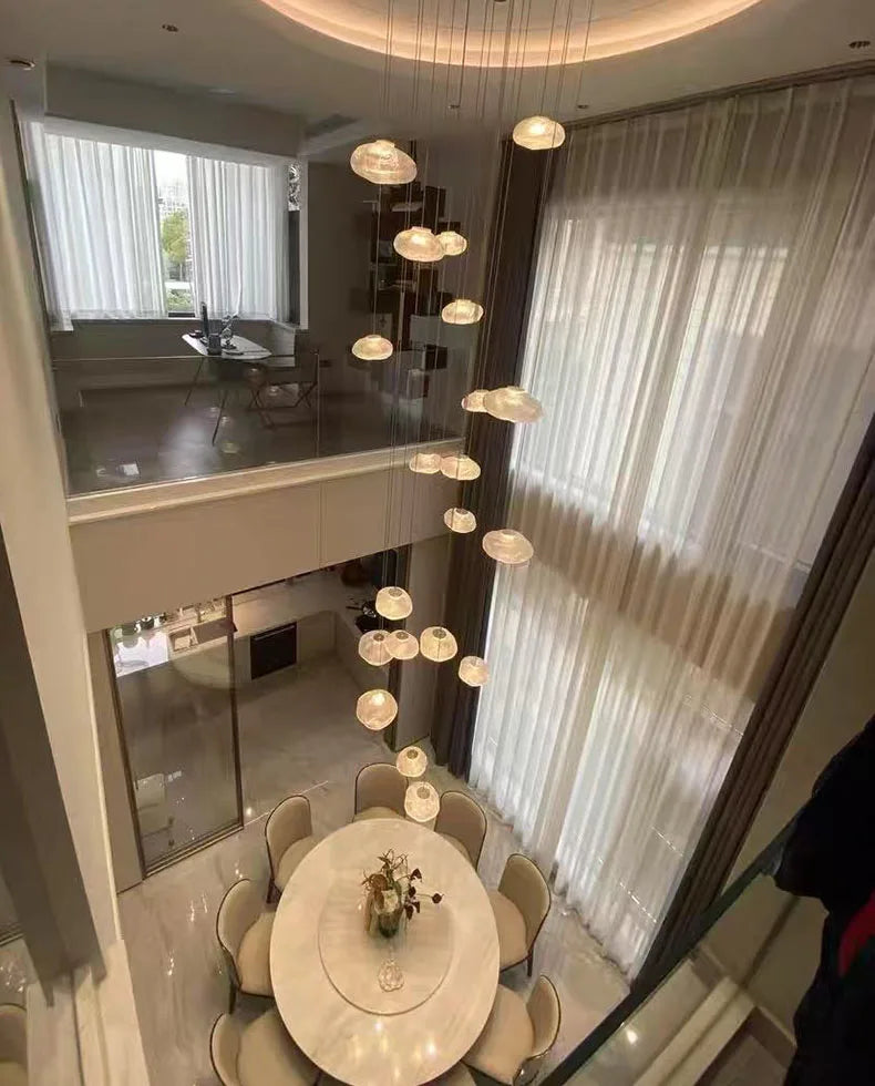 MC THE BLACK DIAMOND Nordic pendant light with stair chandelier design for living room or bedroom decor, modern home lighting fixture