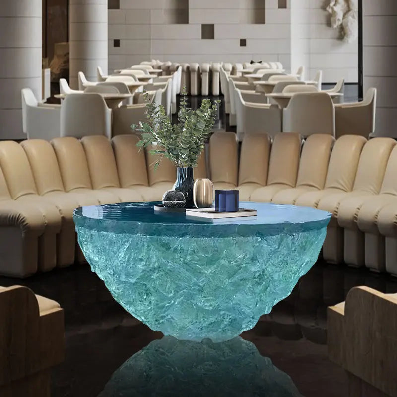 Creative transparent chair resin furniture floor ornament coffee table table - https://mohammadcollection.com