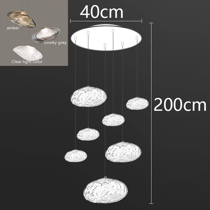 Nordic-style pendant light by MC THE BLACK DIAMOND, modern stair chandelier for living room or bedroom decor.