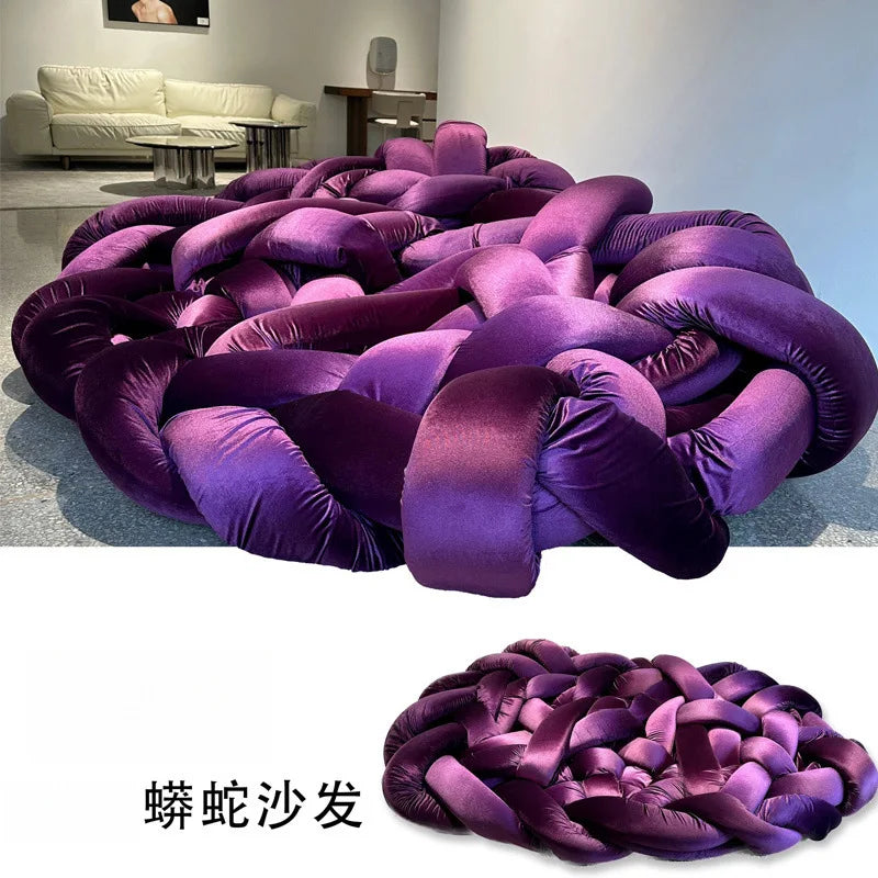 Italian Nordic designer creative guest winding woven python luxury sofa - https://mohammadcollection.com