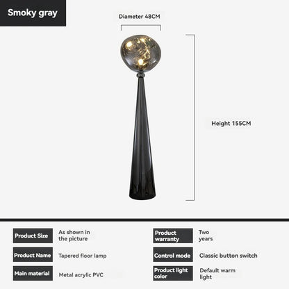 Lava Floor Lamp Black For Living Room Bedroom Post-Modern Corner Floor Lamps With Smoke Gray Shade Standing Lights Table Lamp - https://mohammadcollection.com