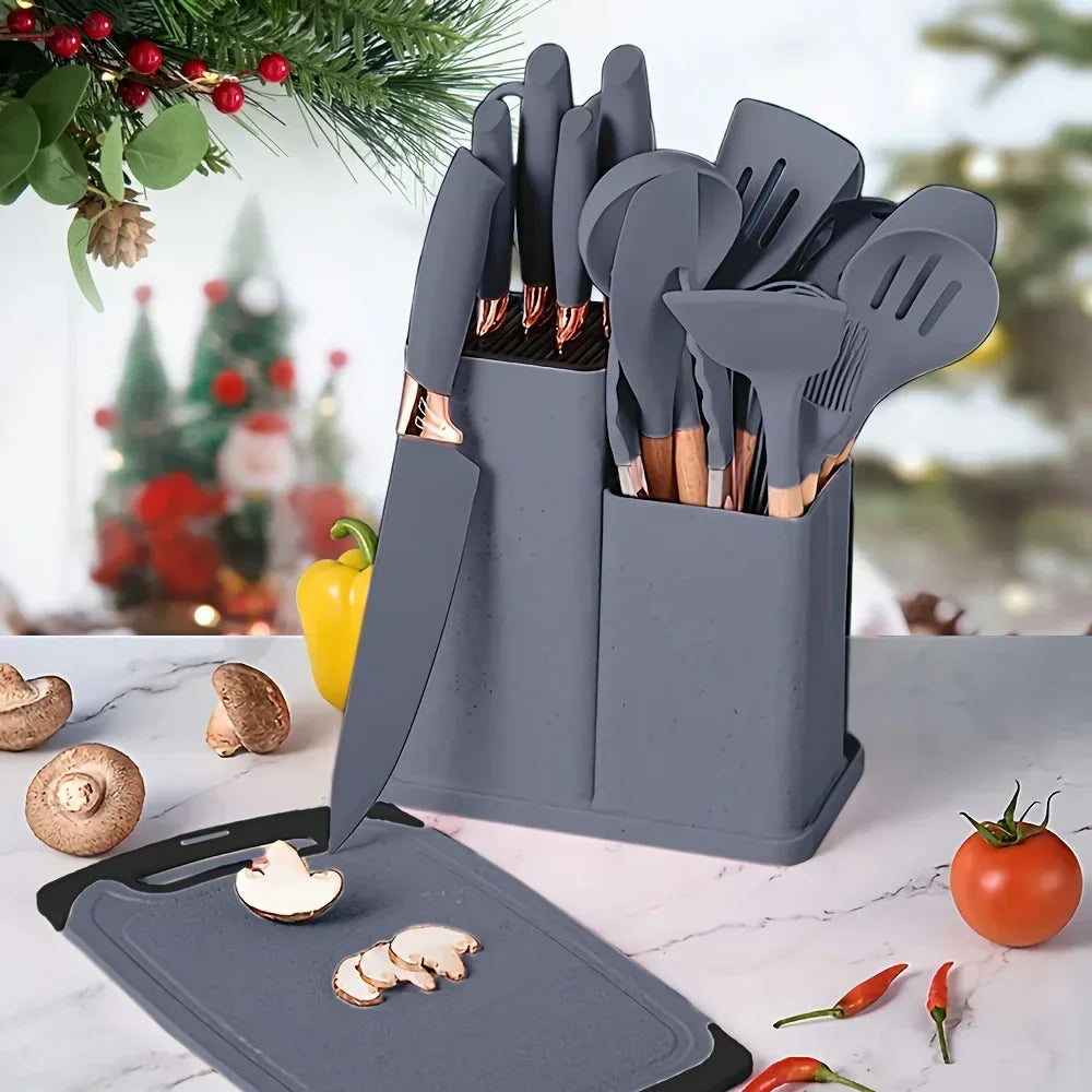 19-piece non-stick silicone kitchen utensil set by 𝕄𝕔 𝕋𝕙𝕖 𝔹𝕝𝕒𝕔𝕜 𝔻𝕚𝕒𝕞𝕠�