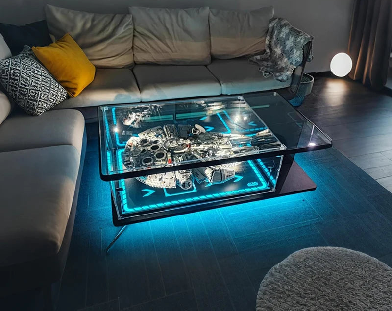 Modern simple living room home coffee table acrylic display box building block model dust cover advanced sense - https://mohammadcollection.com