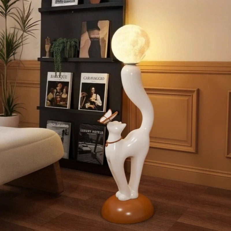 Creative Cat Statue Floor Decoration Nordic Retro Home Soft Decor Living Room Sofa Bedroom Bedside Atmosphere Luminous Ornament - 𝕄𝕮 𝕋𝕙𝕖 𝔹𝕝𝕒𝕔𝕜 𝔻𝕚𝕒𝕞𝕠𝕟𝕕