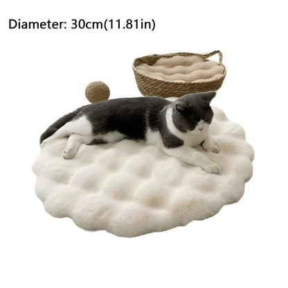 Round washable cat mat with non-slip bottom, pet cushion pad for dogs, insulated pillow bed, MC THE BLACK DIAMOND pet sleeping pad