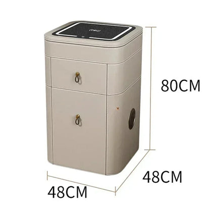 Modern MC THE BLACK DIAMOND makeup vanity with mirror, storage drawers, and a sleek stool, ideal for hotel or home dressing rooms.