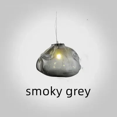 Modern Cloud Design Smoky Grey Glass Pendant Light  Art Hanging Lamp Decorative Blown Glass Pendant Lamp Restaurant Chandelier - https://mohammadcollection.com
