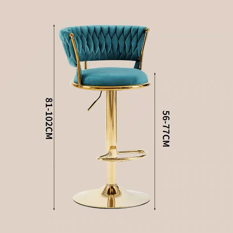 Rotating Lifting Bar Chair, High Foot Stool, Nordic Furniture, Backrest, Velvet Bar Stool, Bar Stools For Kitchen, Counter Stool - 𝕄𝕮 𝕋𝕙𝕖 𝔹𝕝𝕒𝕔𝕜 𝔻𝕚𝕒𝕞𝕠𝕟𝕕