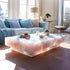 Square Ice Crack Onyx Luminous Coffee Table Tea Table for Bar Pub Restaurant 48&