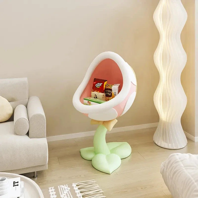 Home Decor Sofa Side Table Big Mouth Flower Large Floor Storage Snacks Ornament Bedroom Decoration Nightstand Furniture Shipping - https://mohammadcollection.com