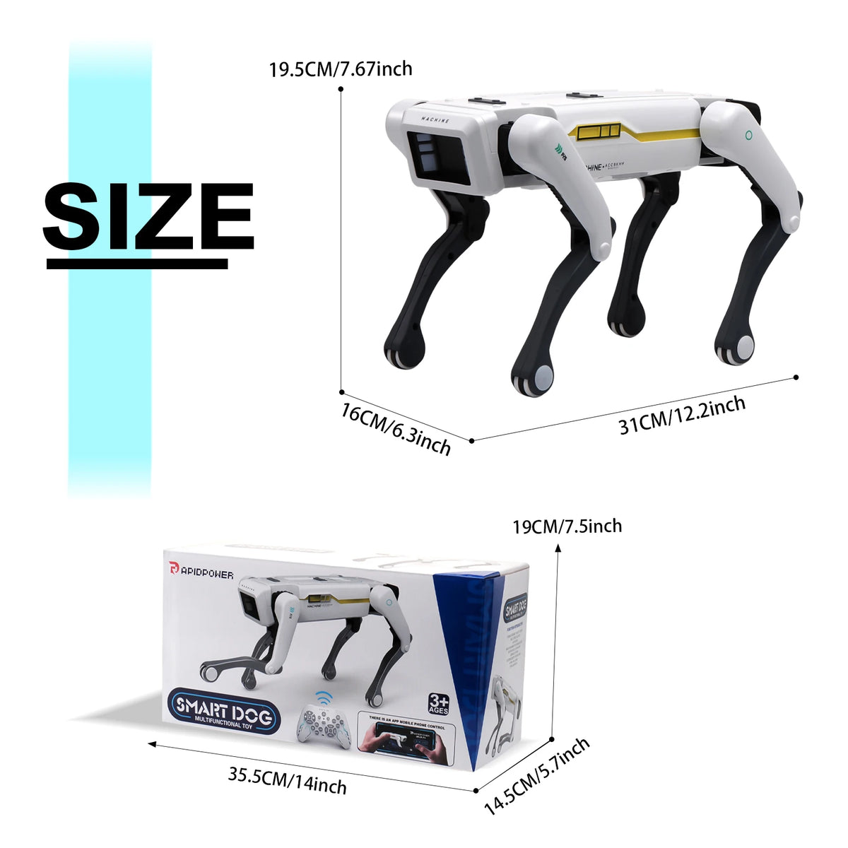 Intelligent AI RC robot by MC THE BLACK DIAMOND, showcasing a sleek remote control robot with advanced features.