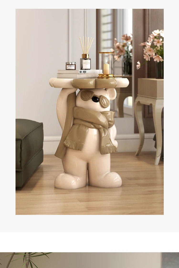 Nordic Style Living Room Small Coffee Table Creative Cartoon Bear Sofa Side Table Kawaii Room Decor Bedside Table Storage Rack - 𝕄𝕮 𝕋𝕙𝕖 𝔹𝕝𝕒𝕔𝕜 𝔻𝕚𝕒𝕞𝕠𝕟𝕕