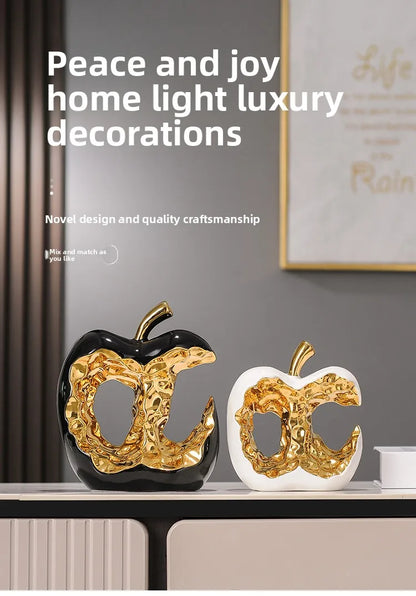 Light Luxury Home Decor Ceramic Apple Ornament Modern Living Room TV Cabinet Wine Cabinet High-end Art Decorative Figurines Gift - 𝕄𝕮 𝕋𝕙𝕖 𝔹𝕝𝕒𝕔𝕜 𝔻𝕚𝕒𝕞𝕠𝕟𝕕