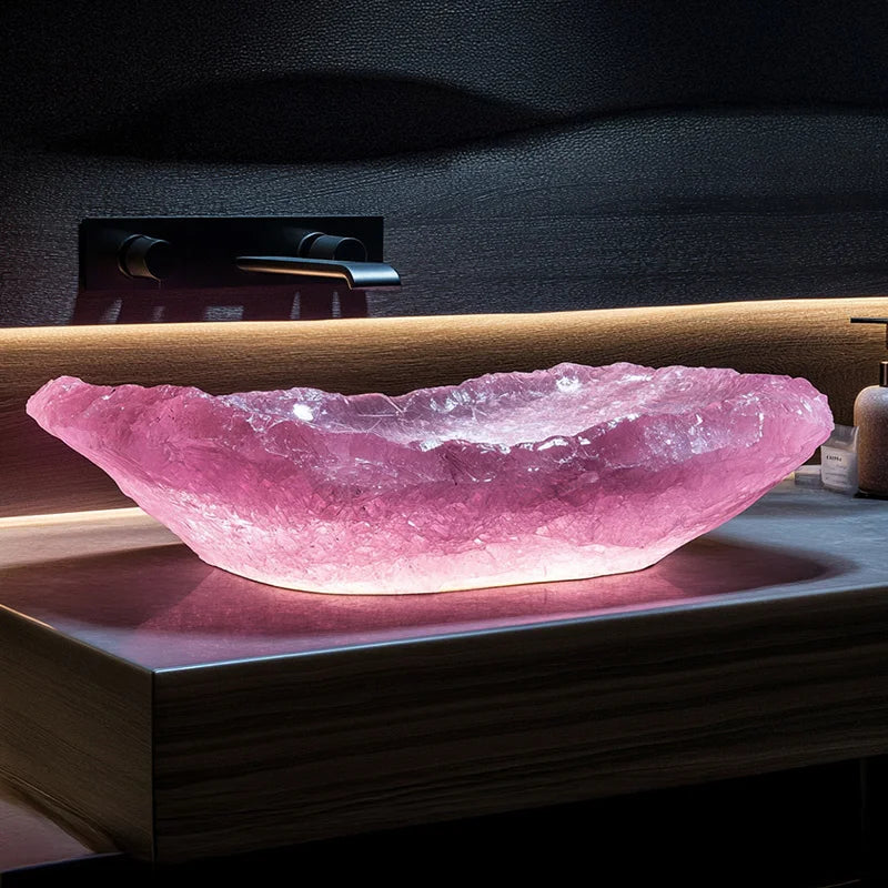 Resin dream crystal stone wash basin custom sales office model room bathroom single basin art table basin - https://mohammadcollection.com