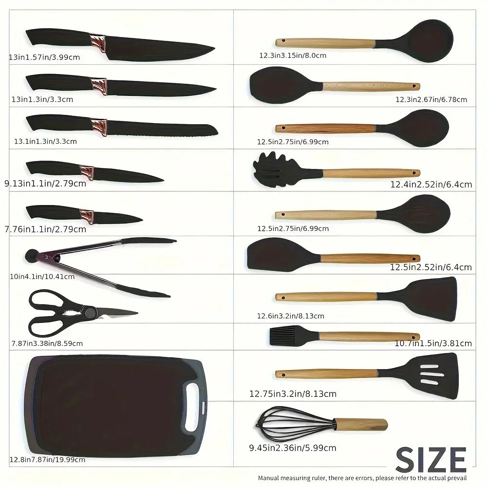 19-piece non-stick silicone kitchen utensil set from 𝕄𝕔 𝕋𝕙𝕖 𝔹𝕝𝕒𝕔𝕜 𝔻𝕚𝕒𝕞𝕠�