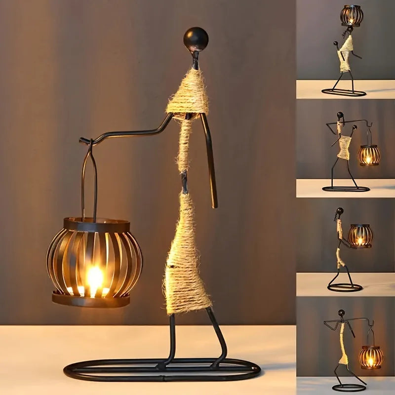 Nordic Metal Candlestick Abstract Character Sculpture Candle Holder Decors Handmade Figurines Home Decoration Art Gifts Hot 2024 - https://mohammadcollection.com