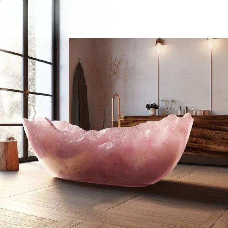 Irregular pink agate bathtubs for custom apartments and villas - https://mohammadcollection.com