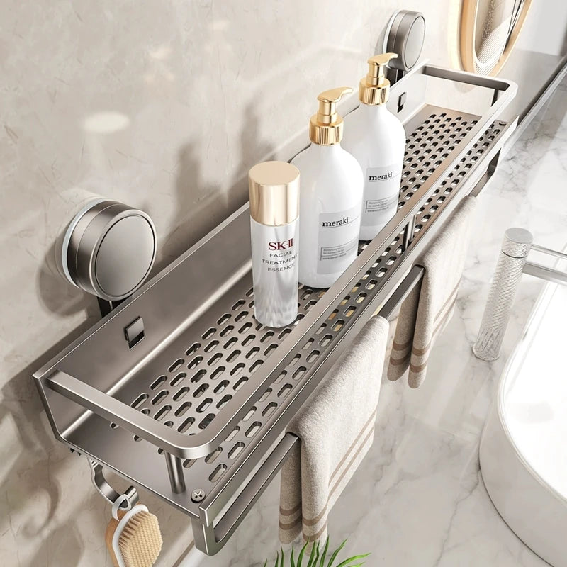 Non-Drill Bathroom Suction Cup Shelves for Washbasin and Vanity Storage - https://mohammadcollection.com