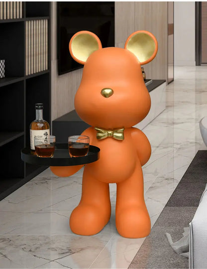 Home Decor Creative Doll Bear Floor Ornament Living Room Trend Soft Decoration Welcome Reception Storage Tray Animal Statue Gift - 𝕄𝕮 𝕋𝕙𝕖 𝔹𝕝𝕒𝕔𝕜 𝔻𝕚𝕒𝕞𝕠𝕟𝕕