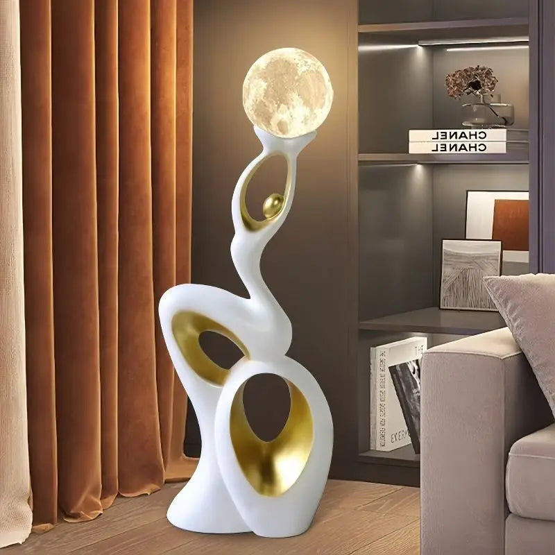 Home Decor Sculpture Figurines Decoration Accessories Dancing Life Moon Lantern Landing Ornament Living Room Resin Animal Statue - https://mohammadcollection.com