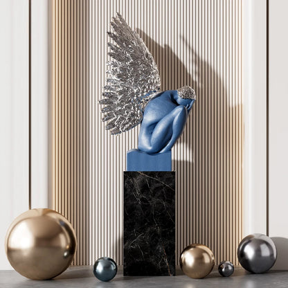 MC THE BLACK DIAMOND wing sculpture, stylish desk decoration statue, high-end art ornament for hotel and club interior decor
