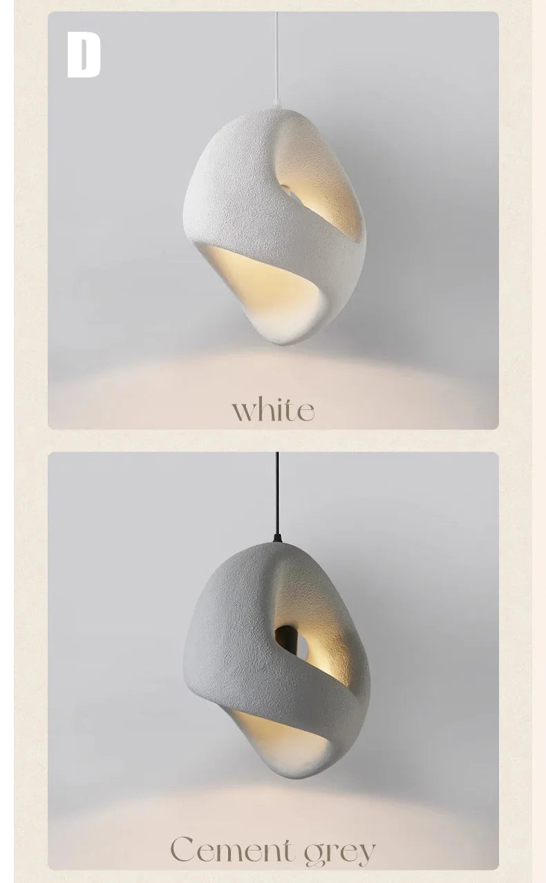 MC THE BLACK DIAMOND Nordic Villa Stairs Wabi Sabai E27 LED Pendant Light hanging fixture with warm glow and modern design.