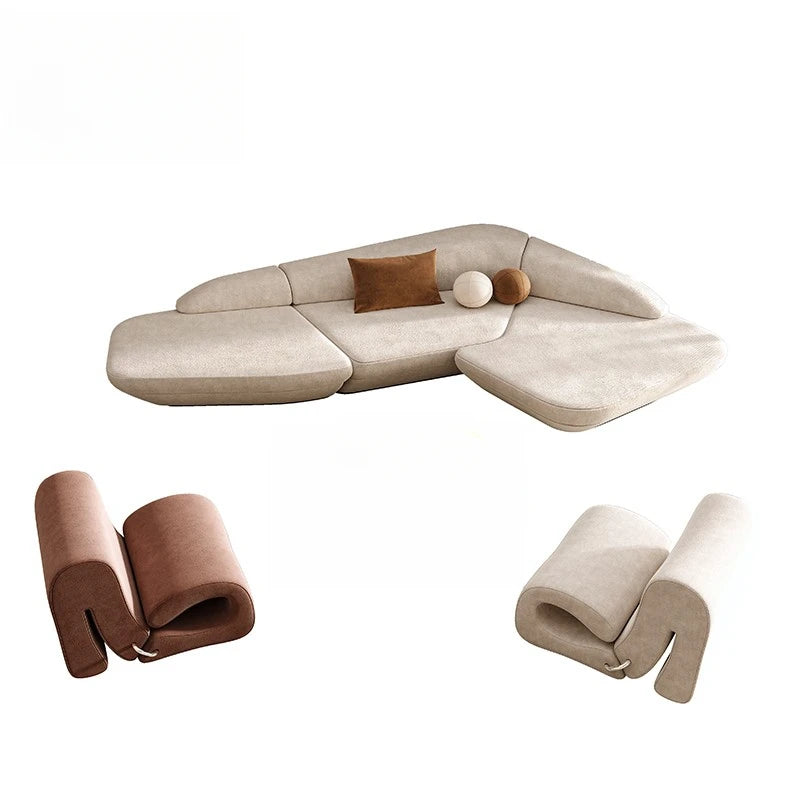 Curved luxury leisure reception corner sofa by MC THE BLACK DIAMOND, stylish sectional sofa with plush cushions and modern design.