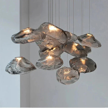 Modern Cloud Design Smoky Grey Glass Pendant Light  Art Hanging Lamp Decorative Blown Glass Pendant Lamp Restaurant Chandelier - https://mohammadcollection.com