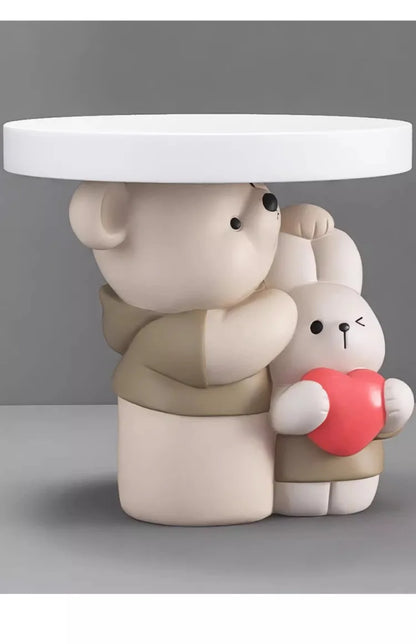 Cream Style Home Decor Parent-child Bear Statue Coffee Table Creative Livingroom Sofa Side Table Bedroom Bedside Table Furniture - 𝕄𝕮 𝕋𝕙𝕖 𝔹𝕝𝕒𝕔𝕜 𝔻𝕚𝕒𝕞𝕠𝕟𝕕