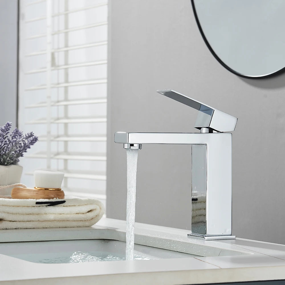 Matte Black Bathroom Basin Faucet Stainless Steel Cold Hot Mixer Deck Mounted Sink Mixer Tap Bathroom Crane Waterfall Tapware - https://mohammadcollection.com