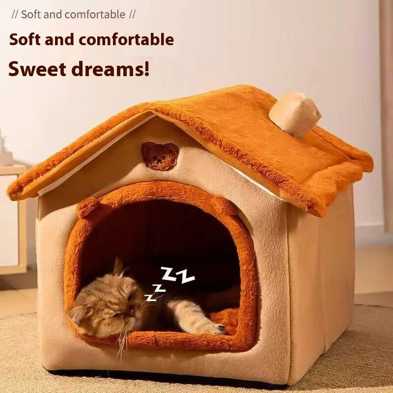 MC THE BLACK DIAMOND All Season Dog House Style Bed for small dogs, featuring a cozy cave design with removable washable cover.