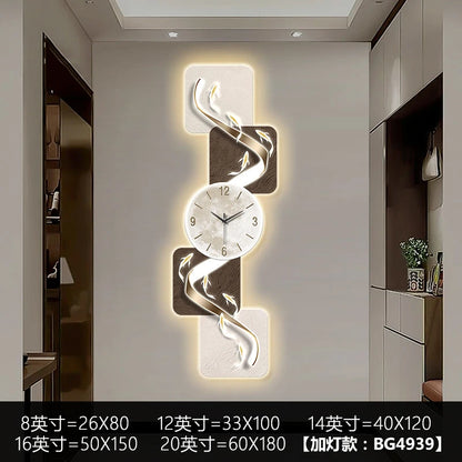 Modern Home Wall Decor Nine Fish Picture Wall Clock Living Room Corridor Mute Clock Painting Advanced Art LED Luminescent Mural - https://mohammadcollection.com