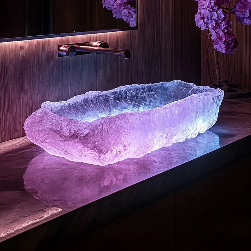 Resin dream crystal stone wash basin custom sales office model room bathroom single basin art table basin - https://mohammadcollection.com