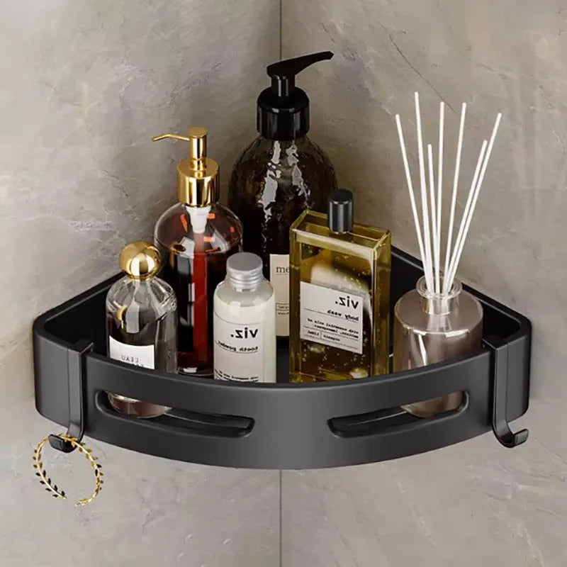 Bathroom Shelf Corner Space Aluminum Bathroom Triangle Basket Shower Room Storage Rack Wall Mounted - https://mohammadcollection.com