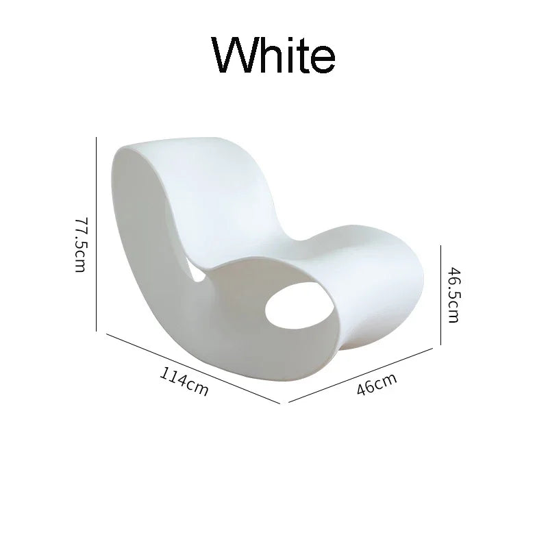 Modern MC THE BLACK DIAMOND rocking lounge chair made of rotomolded polyethylene, stylish armchair for contemporary home decor.