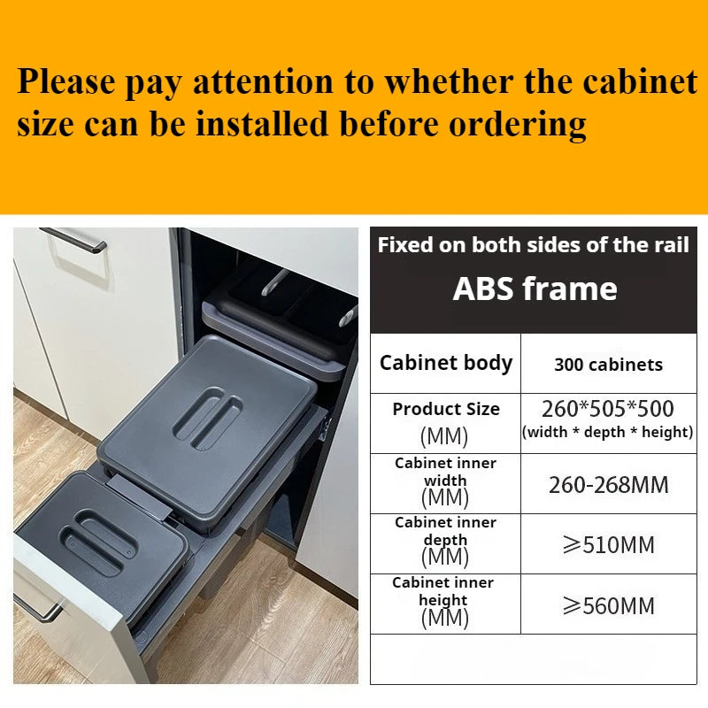 Large capacity Kitchen Cabinet Embedded Trash Can by 𝕄𝕔 𝕋𝕙𝕖 𝔹𝕝𝕒𝕔𝕜 𝔻𝕚𝕒𝕞𝕠𝕟