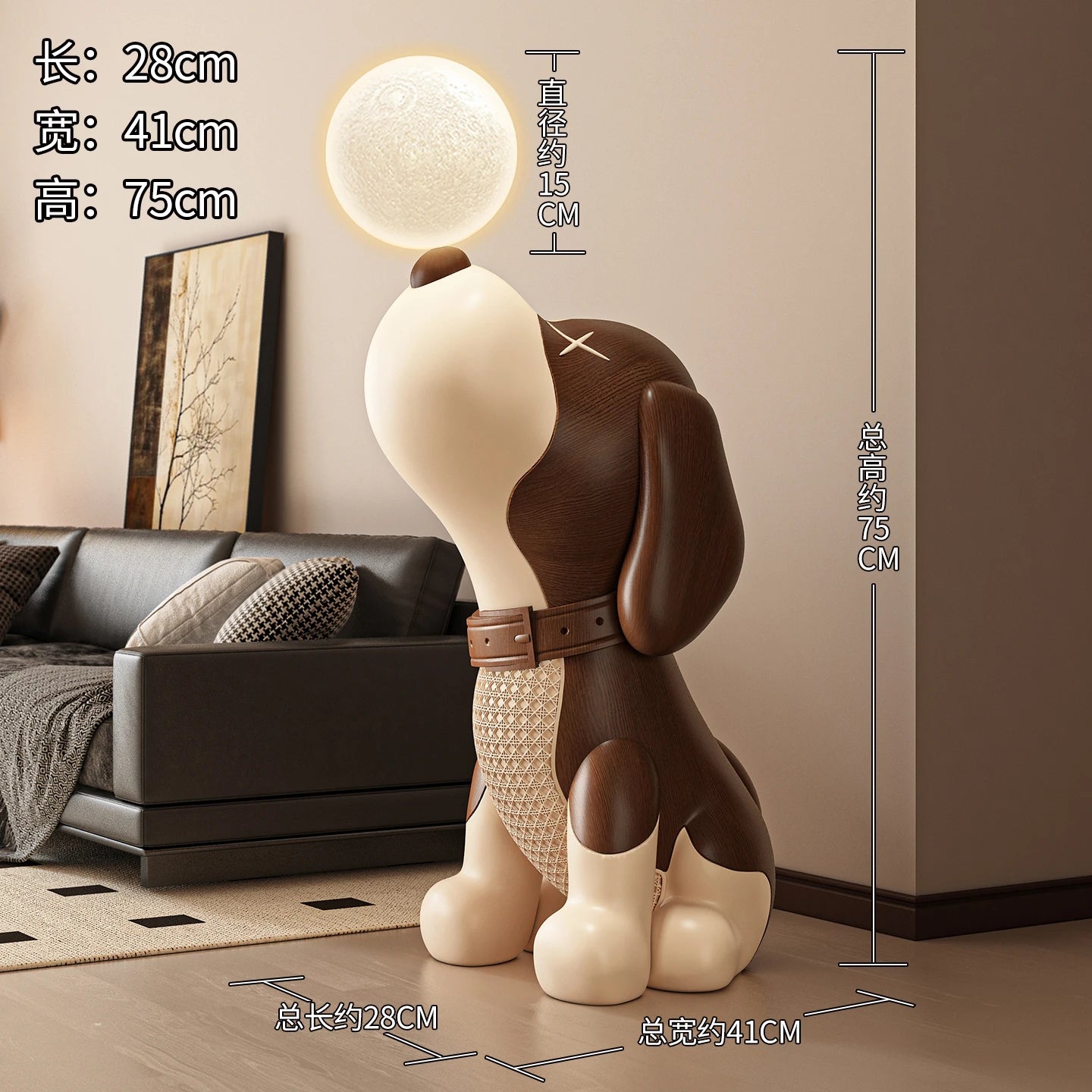 Large luminous Beagle dog sculpture by 𝕄𝕔 𝕋𝕙𝕖 𝔹𝕝𝕒𝕔𝕜 𝔻𝕚𝕒𝕞𝕠𝕟�