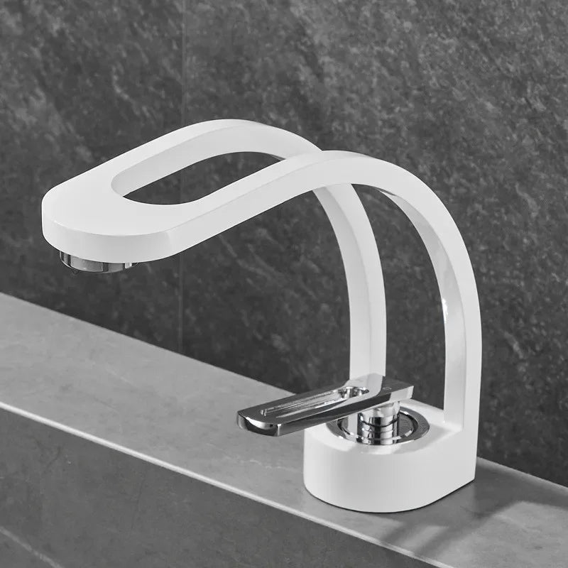Black, grey, white, and gold MC THE BLACK DIAMOND bathroom mixer tap for wash basin, modern bath fixture with sleek design