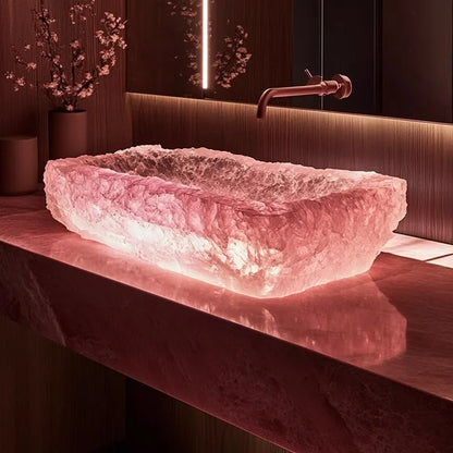Resin dream crystal stone wash basin custom sales office model room bathroom single basin art table basin - https://mohammadcollection.com