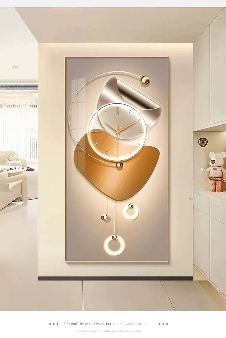 Modern Design Wall Clock Living Room Entrance Corridor Wall Decor Mute Digital Clock Large Abstract Hanging Painting Wall Watch - 𝕄𝕮 𝕋𝕙𝕖 𝔹𝕝𝕒𝕔𝕜 𝔻𝕚𝕒𝕞𝕠𝕟𝕕