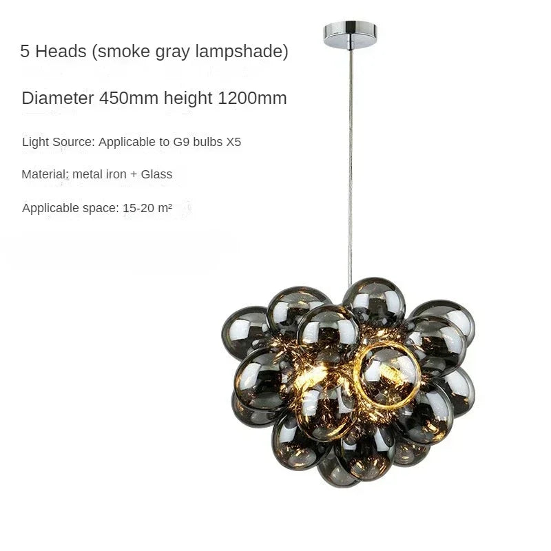 Modern grape-shaped glass chandelier by 𝕄𝕔 𝕋𝕙𝕖 𝔹𝕝𝕒𝕔𝕜 𝔻𝕚𝕒𝕞𝕠𝕟�