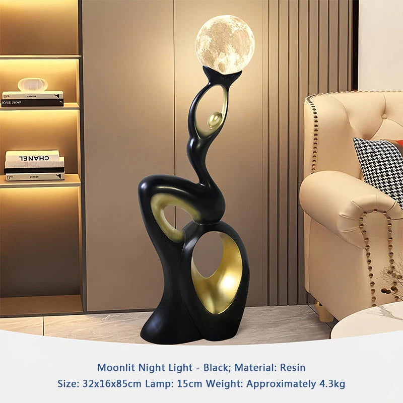 Home Decor Sculpture Figurines Decoration Accessories Dancing Life Moon Lantern Landing Ornament Living Room Resin Animal Statue - https://mohammadcollection.com