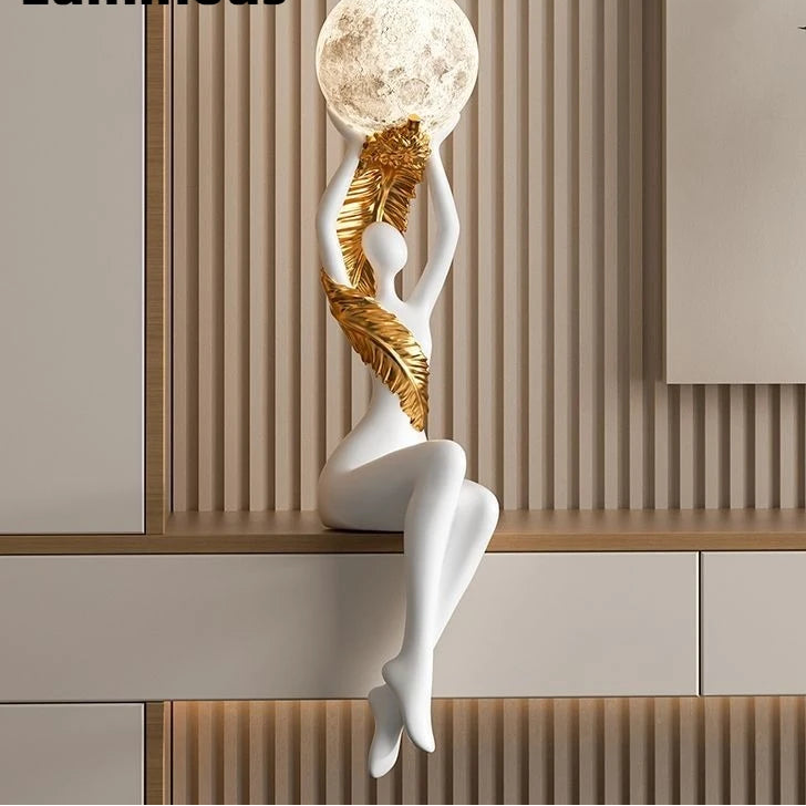 Resin Luxury Solid Color Figurines Luminous Character Wine Cabinet Figurines Semi-handmade Creative Modern Simple Home Decor - https://mohammadcollection.com