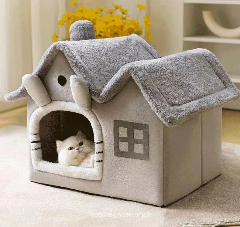 Foldable 3kg puppy house and small dog kennel bed by MC THE BLACK DIAMOND, featuring a cozy, foldable cat condo house design.