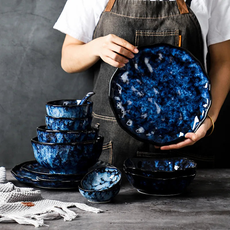 Creative Kiln-Change Ceramic Bowl and Plate Set by 𝕄𝕔 𝕋𝕙𝕖 𝔹𝕝𝕒𝕔𝕜 𝔻𝕚𝕒𝕞𝕠